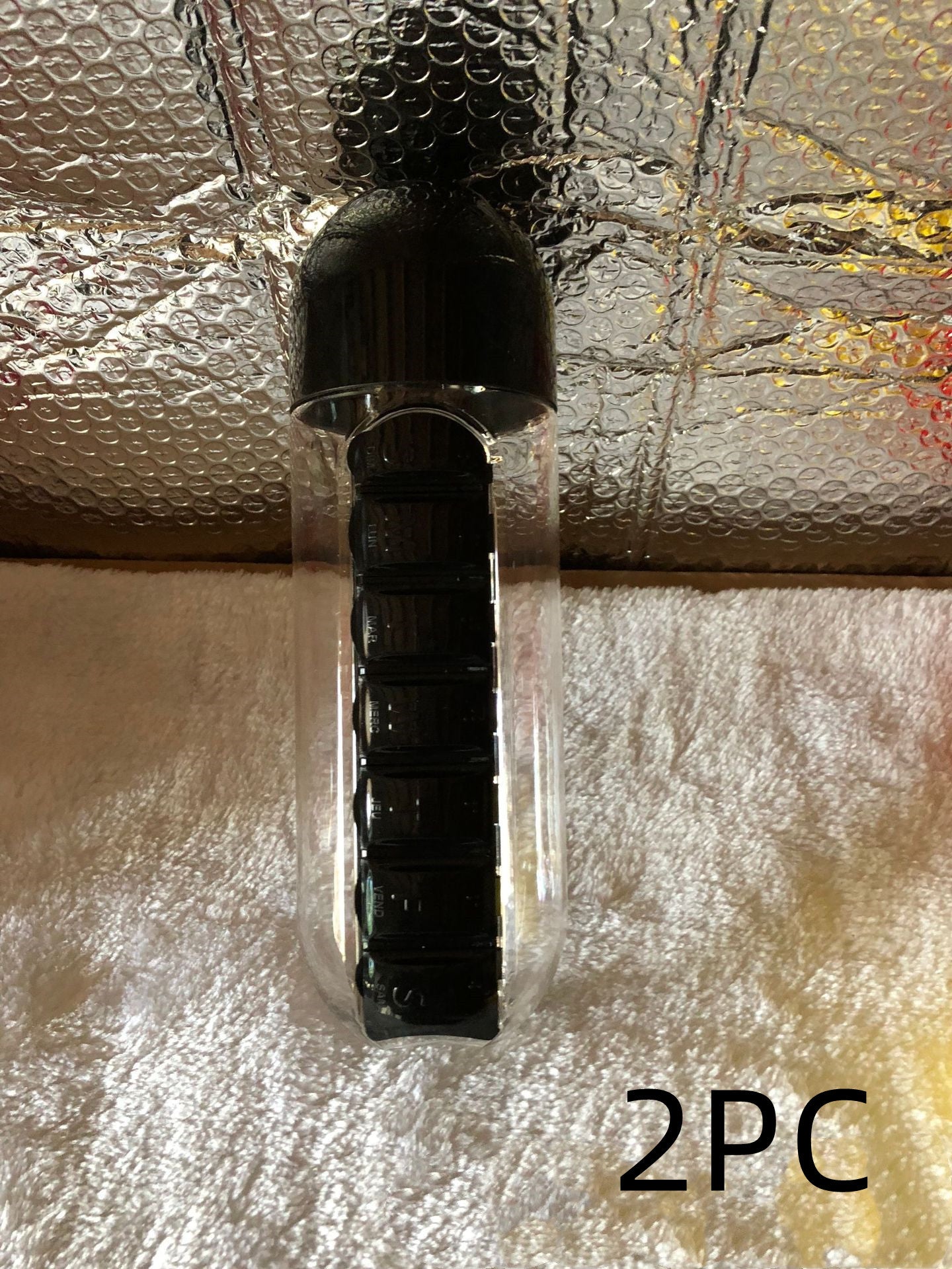 Water Bottle With Pillbox Plastic Drink Bottle with Medicine Pills Box Travel 7 Days Drug Organizer Drinking Container