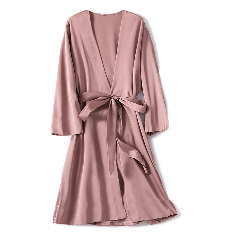 Feminine ice silk nightgown