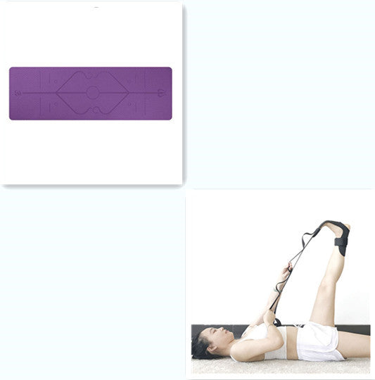 Non-Slip TPE Yoga Mat Position Line Beginner