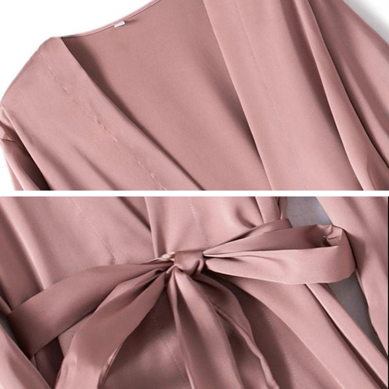 Feminine ice silk nightgown