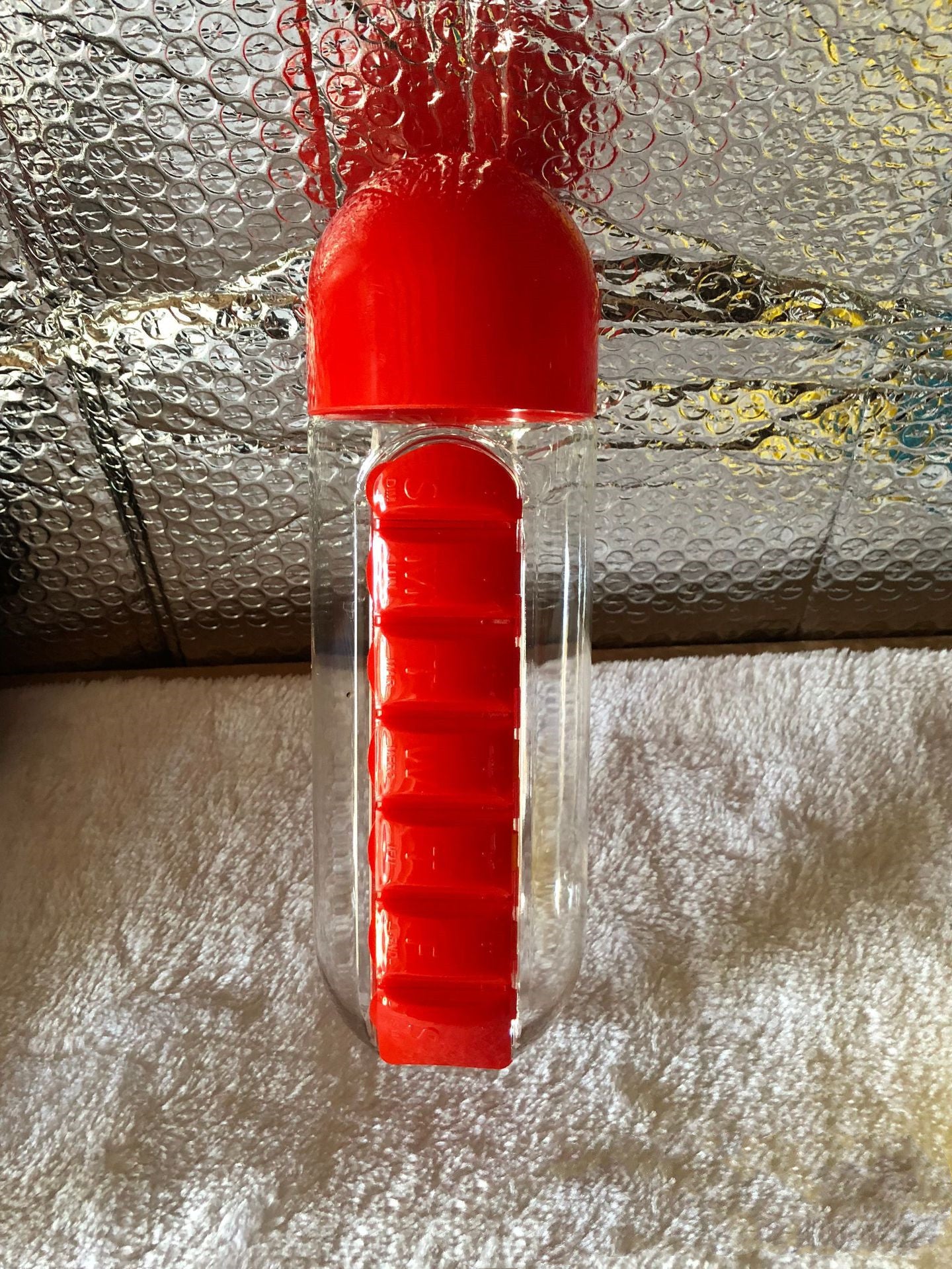 Water Bottle With Pillbox Plastic Drink Bottle with Medicine Pills Box Travel 7 Days Drug Organizer Drinking Container