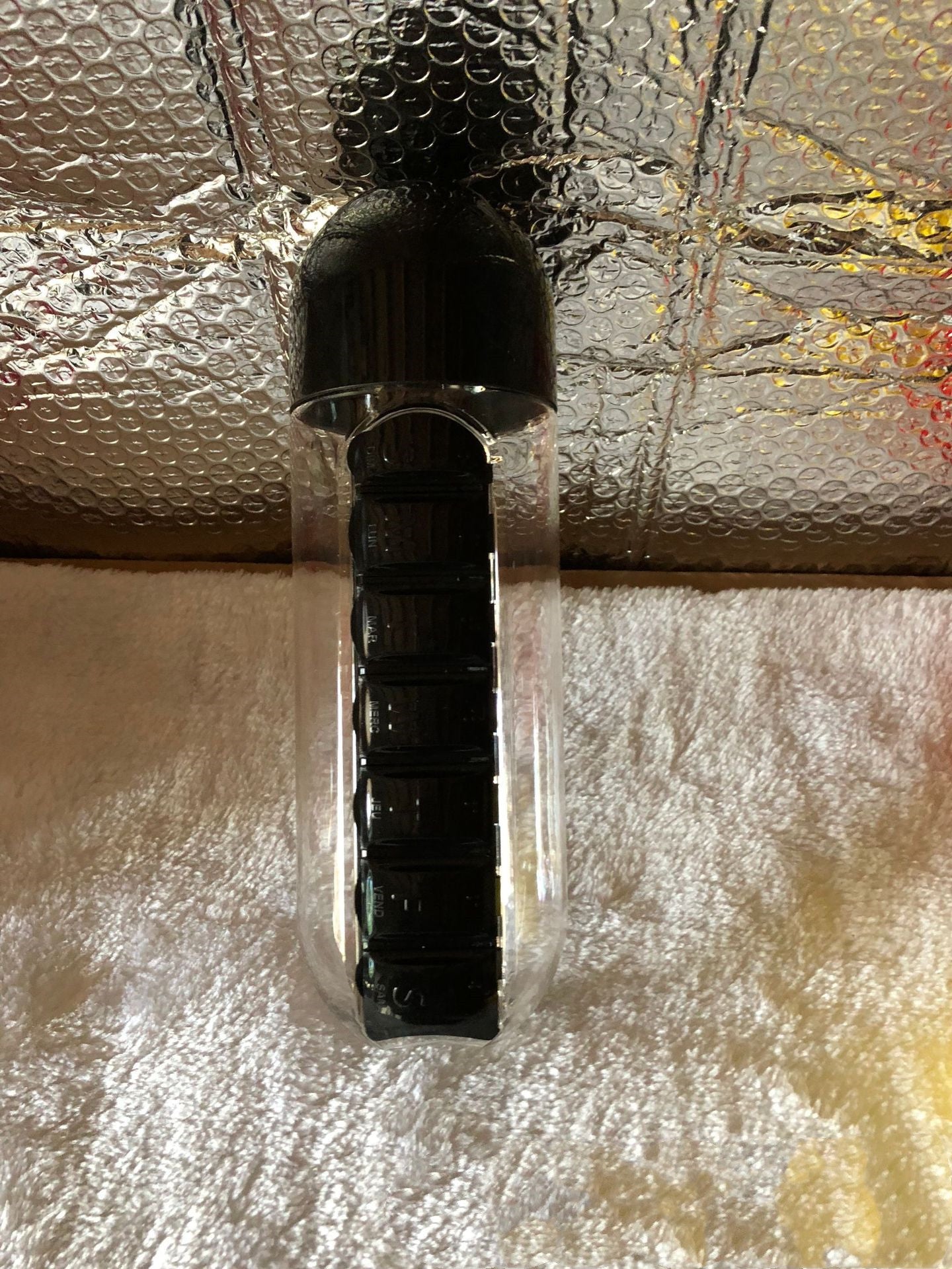 Water Bottle With Pillbox Plastic Drink Bottle with Medicine Pills Box Travel 7 Days Drug Organizer Drinking Container
