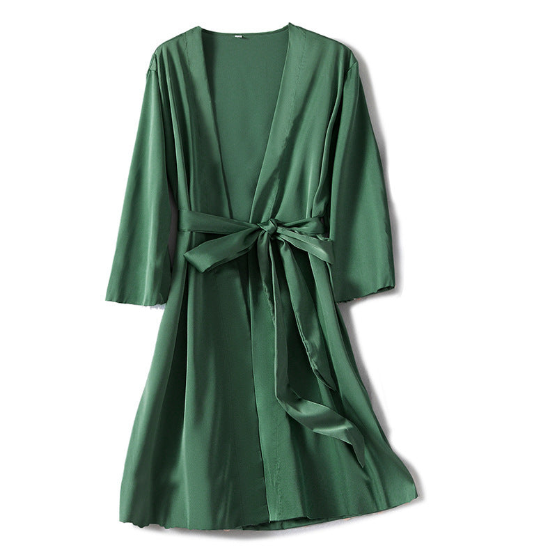 Feminine ice silk nightgown