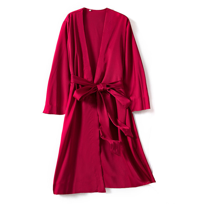 Feminine ice silk nightgown
