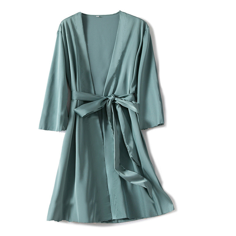 Feminine ice silk nightgown