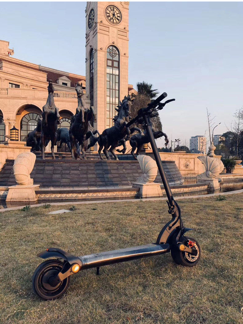 Double Drive Folding Scooter with Wide Tires
