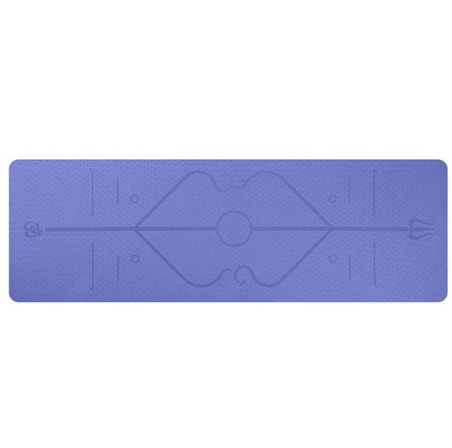 Non-Slip TPE Yoga Mat Position Line Beginner