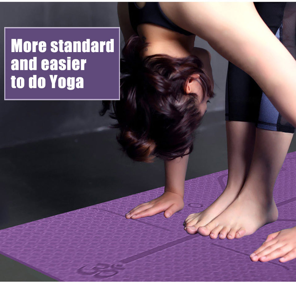 Non-Slip TPE Yoga Mat Position Line Beginner