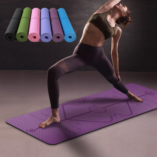 Non-Slip TPE Yoga Mat Position Line Beginner