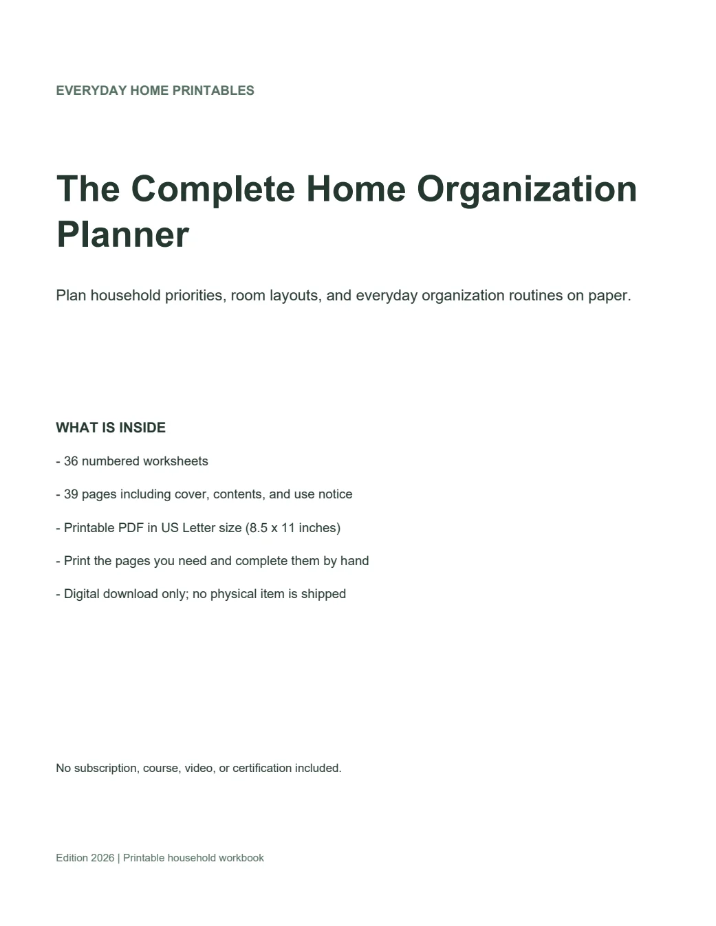 Cover of The Complete Home Organization Planner